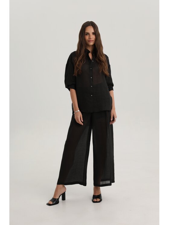 Deni Cler Milano Deni Cler Milano Spodnie materiałowe W-DC-5213-F2-C9-90-1 Czarny Loose Leg