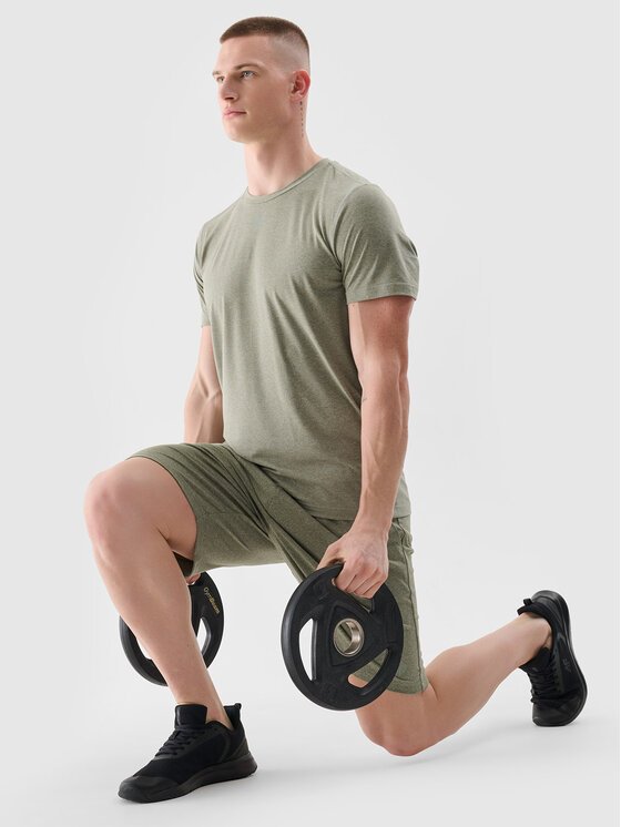4F 4F Koszulka techniczna BASIC+ Khaki Regular Fit