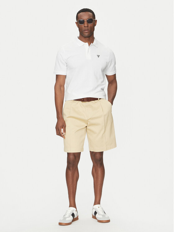 Guess Guess Polo majica F5GP00 K9WF1 Bela Regular Fit