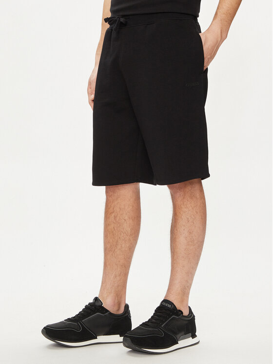 Guess Guess Šortky z materiálu Clovis M4GD10 KBK32 Černá Loose Fit