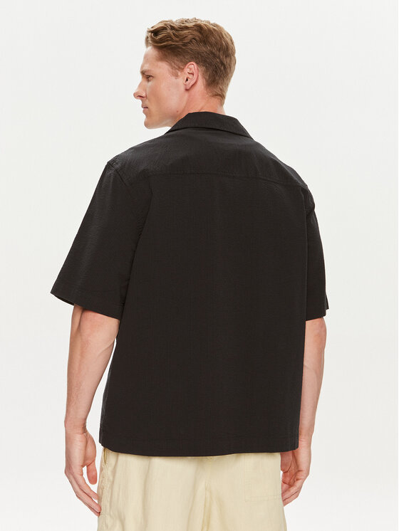 Calvin Klein Jeans Calvin Klein Jeans Cămașă Seersucker J30J325175 Negru Relaxed Fit