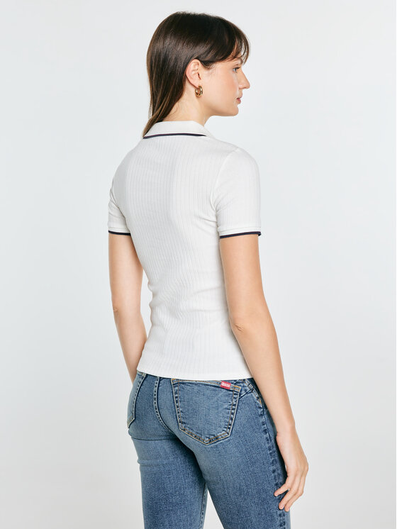 BIG STAR BIG STAR Polo SESSA Biały Basic Fit