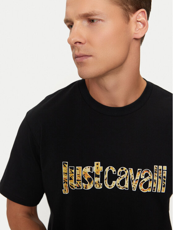 Just Cavalli Just Cavalli T-shirt 77OAHE25 Crna Regular Fit
