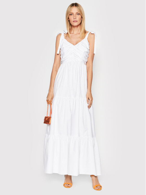 Fracomina Fracomina Sommerkleid FP22SD3012W40001 Weiß Regular Fit