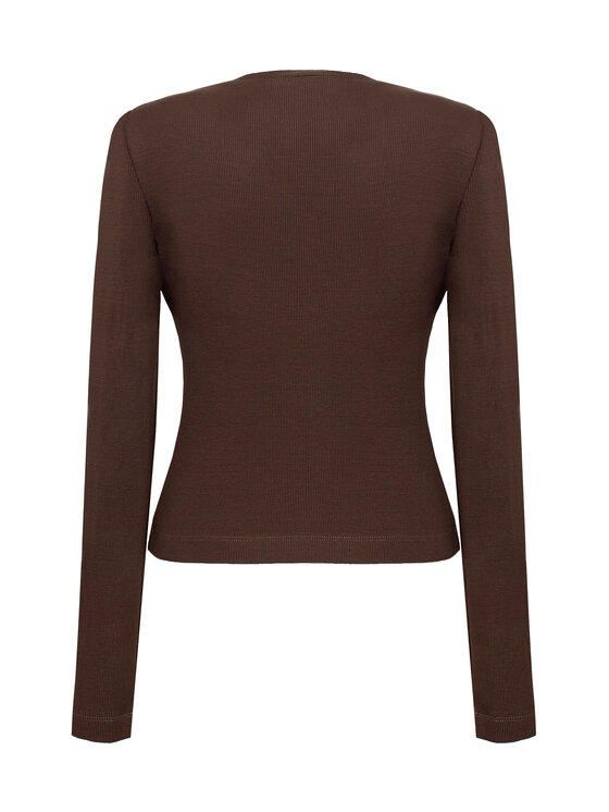 Magda Matyja Magda Matyja Bluzka NINA LONGSLEEVE BROWN Brązowy Fitted Fit
