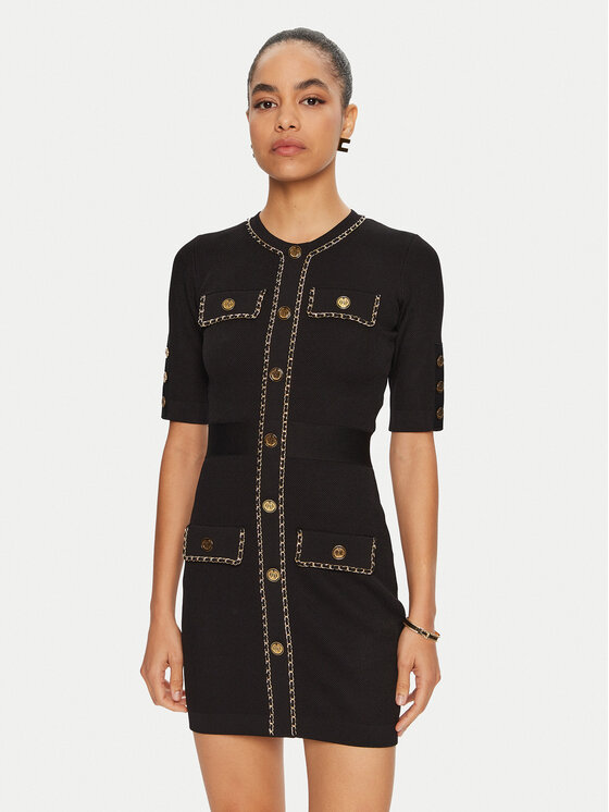Elisabetta Franchi Elisabetta Franchi Φόρεμα υφασμάτινο AM-92B-46E2 Μαύρο Regular Fit