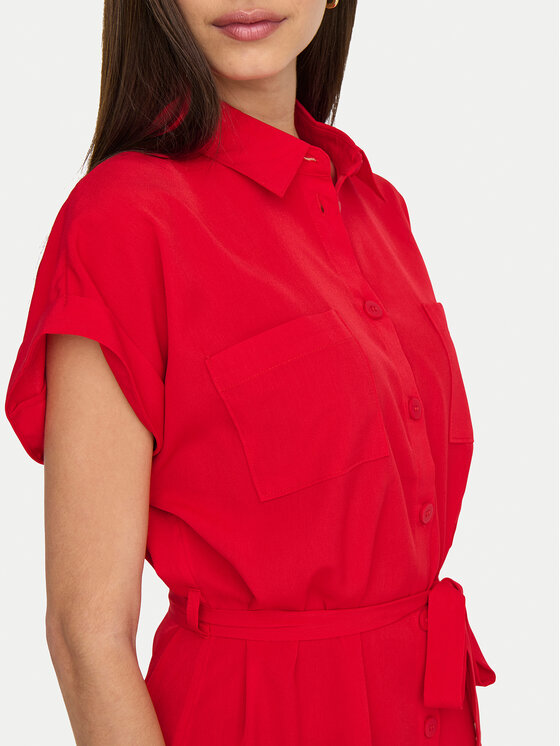 ONLY ONLY Rochie tip cămașă Hannover 15191953 Roșu Regular Fit