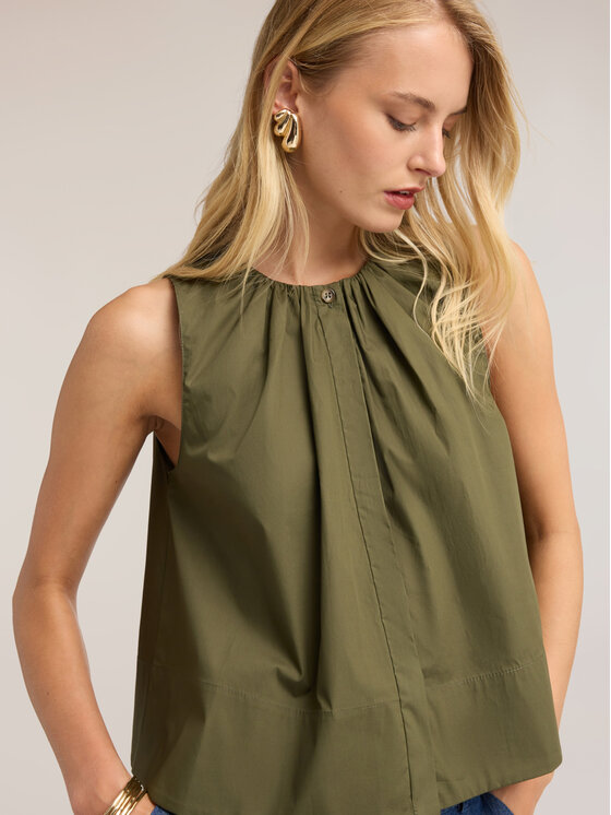 Motivi Motivi Camicia 5034Q001043N035 Verde Boxy Fit