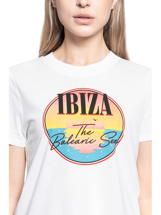 Wrangler Wrangler T-Shirt HIGH RIB REGULAR TEE Biały Regular Fit