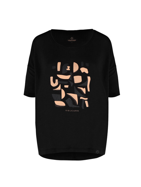 Volcano Volcano T-Shirt T-PRIME Czarny Regular Fit