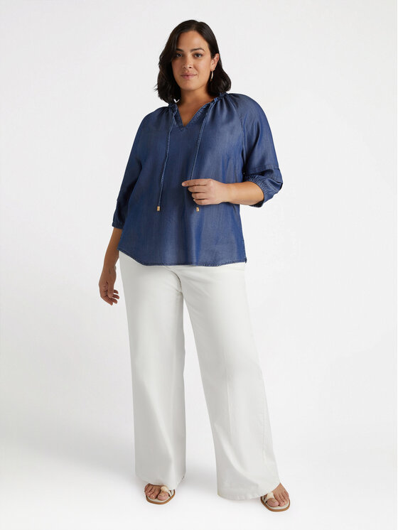 Fiorella Rubino Fiorella Rubino Bluzka 2761T002254N034 Niebieski A-Line Fit