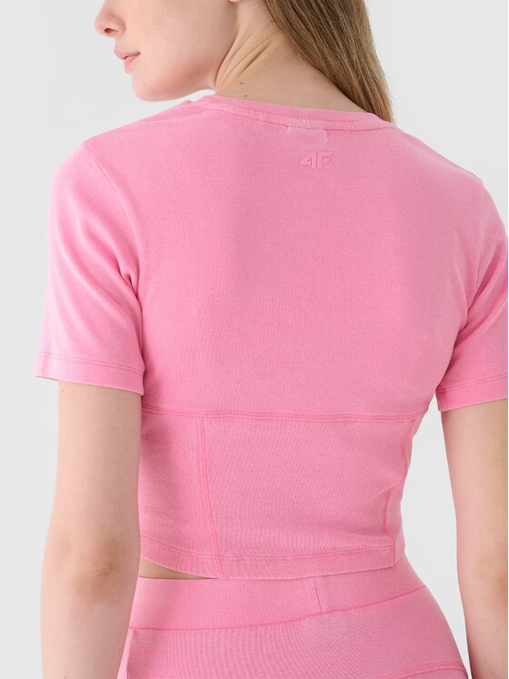 4F 4F Top 4FRAW24TTSHF2581-54S Rosa Slim Fit