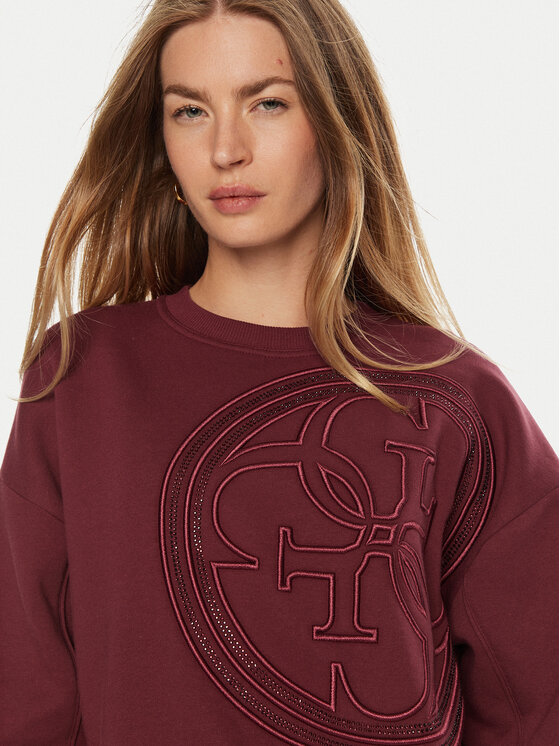 Guess Guess Felpa W4BQ07 K9Z21 Bordeaux Regular Fit
