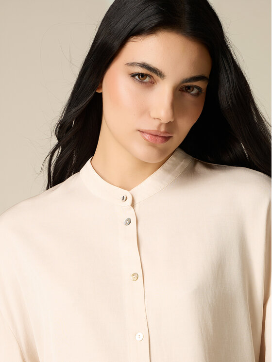 Oltre Oltre Koszula 5033J000814N0A2 Biały Boxy Fit