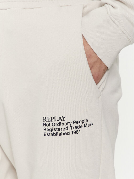 REPLAY Replay Spodnie dresowe M9993.000.23650P Beżowy Regular Fit