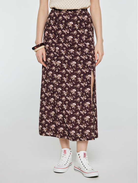 BIG STAR BIG STAR Spódnica midi SHIMENITA Brązowy Basic Fit