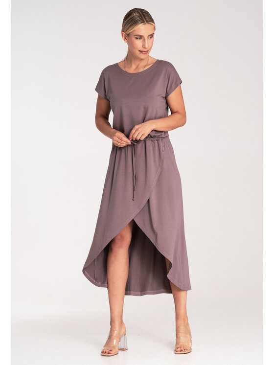 FIGL FIGL Každodenní šaty M1041 Hnědá Basic Fit