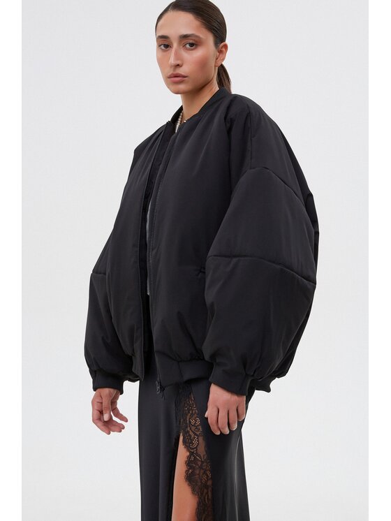 Estro Estro Μπόμπερ μπουφάν ER00115721 Μαύρο Oversize