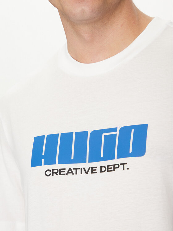 HUGO HUGO T-Shirt Newromi 50542934 Biały Regular Fit