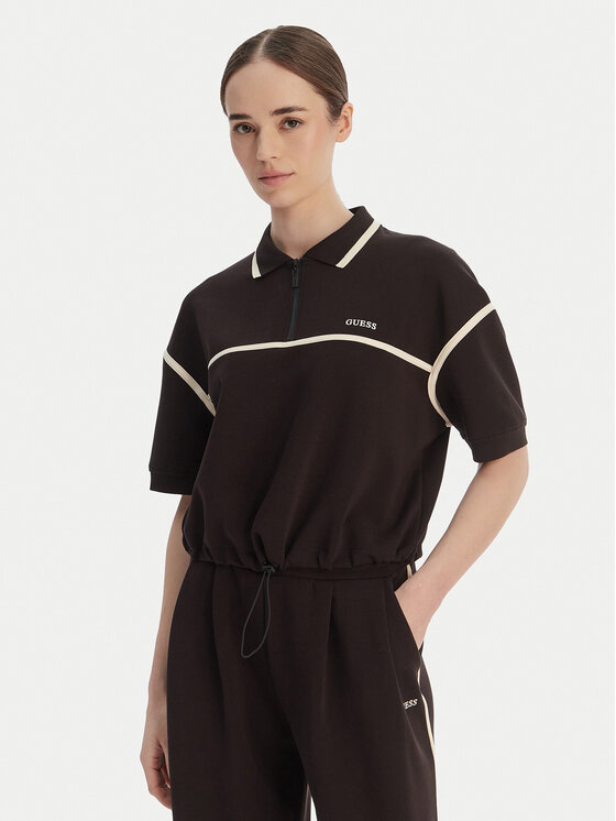 Guess Tricou polo V6GP01 K2945 Maro Oversize