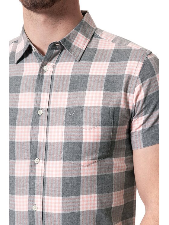 Wrangler Wrangler Camicia SS 1PKT SHIRT Grigio Slim Fit