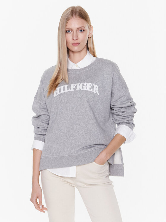 Tommy Hilfiger Bluză Tonal WW0WW37561 Gri Regular Fit Bluză imagine noua