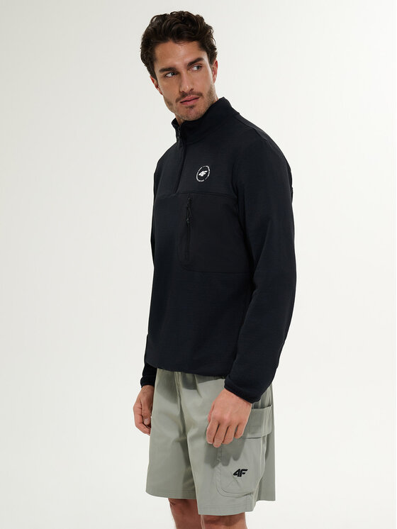 4F 4F Bluza WHEEL & WAVE Czarny Relaxed Fit