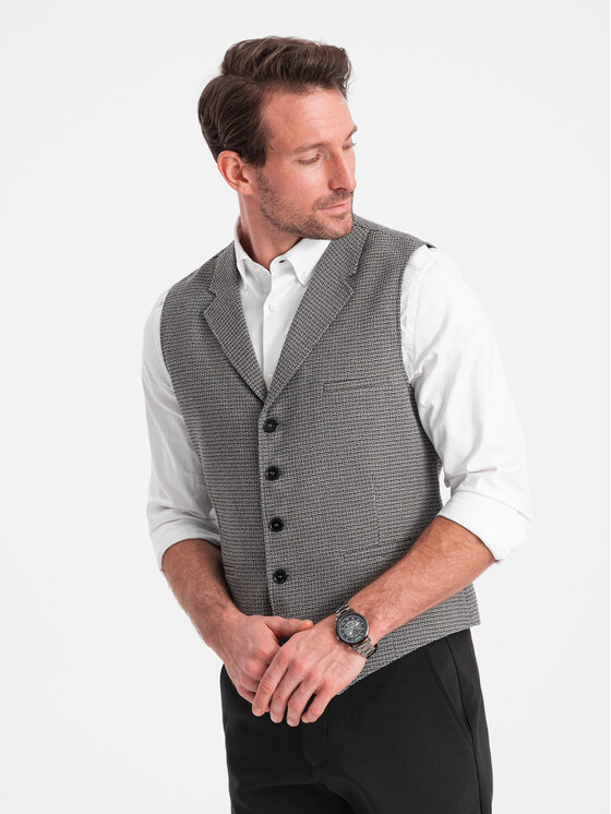 Ombre Ombre Kamizelka OM-BLZV-0122 Szary Fitting Fit