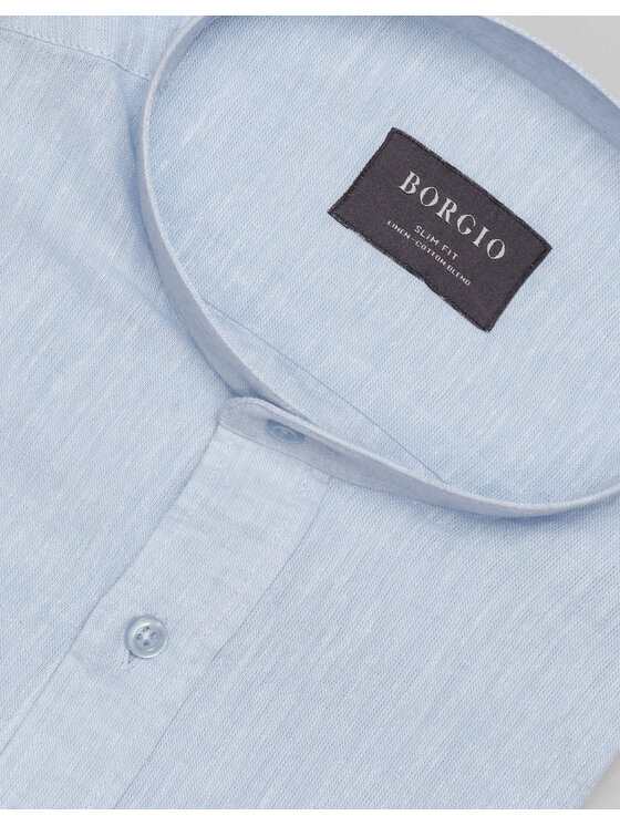 Borgio Borgio Koszula lentane Niebieski Slim Fit