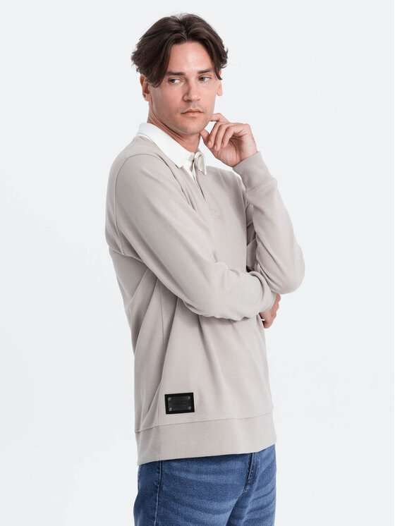Ombre Ombre Mikina OM-SSNZ-0132 Šedá Large Fit