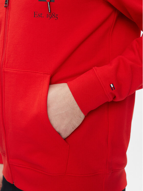 Tommy Hilfiger Tommy Hilfiger Felpa Wcc Arched Varsity Zip Thru MW0MW33644 Rosso Regular Fit