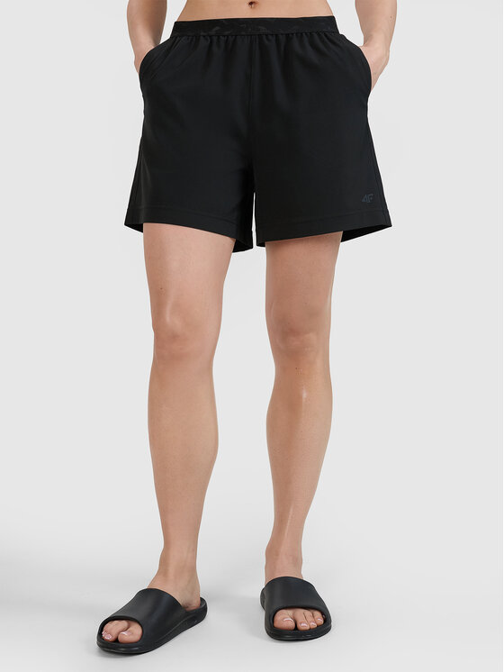 4F 4F Szorty materiałowe BEACHWEAR BASIC Czarny Regular Fit