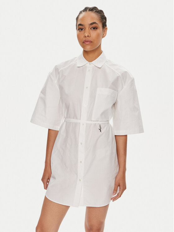 HUGO Hugo Pluusikleit Emedia 50512828 Valge Relaxed Fit