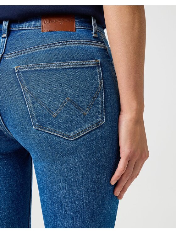 Wrangler Wrangler Jeansy HIGH SKINNY Niebieski Skinny Fit