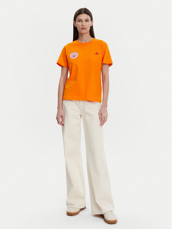 adidas adidas Tričko FARM Graphic JD6293 Oranžová Regular Fit