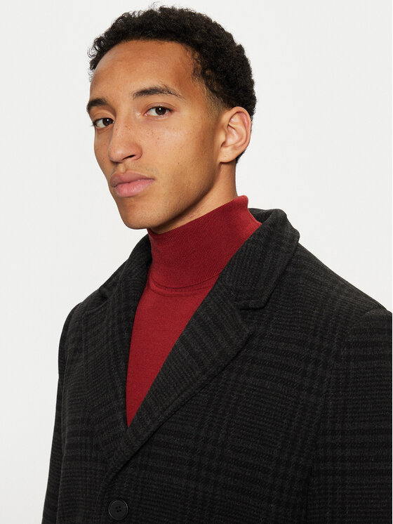 Brave Soul Brave Soul Prijelazni kaput MJK-AUGUSCHECK Crna Regular Fit