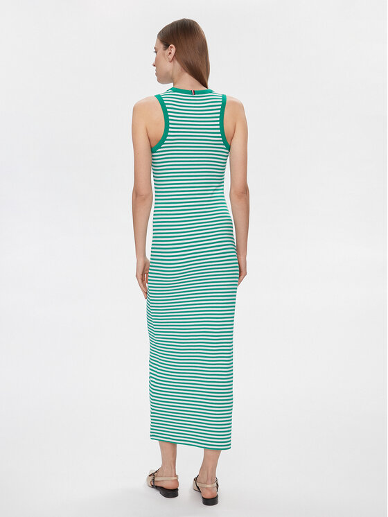Tommy Hilfiger Tommy Hilfiger Vasarinė suknelė WW0WW41996 Žalia Slim Fit