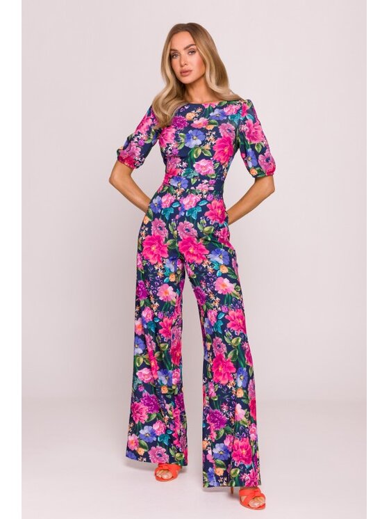 Made of Emotion Made of Emotion Kombinezon M857 Różowy Wide Leg