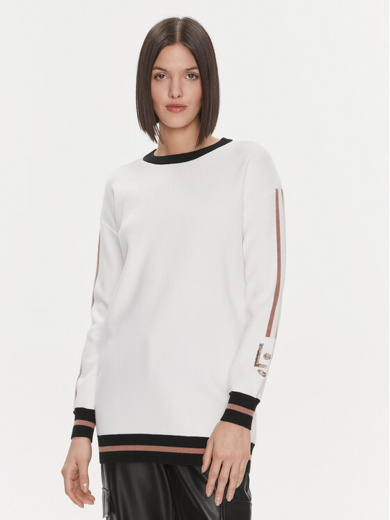 Liu Jo Sport Liu Jo Sport Svetr TF3216 MA63M Écru Relaxed Fit