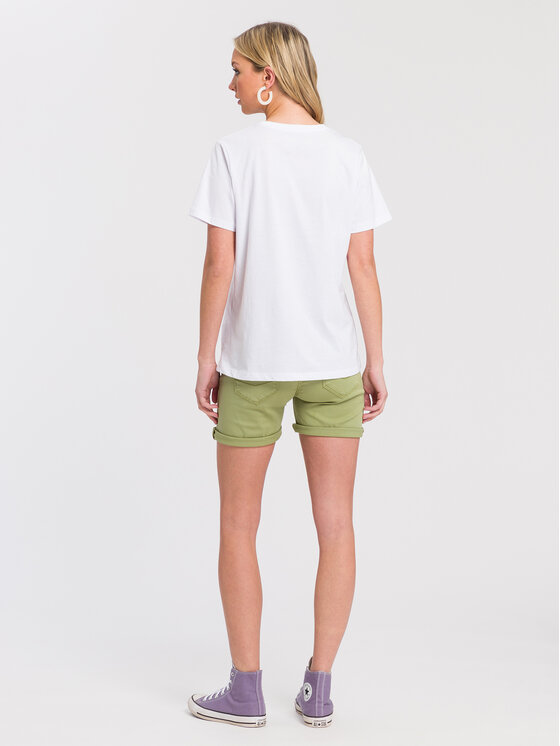Cross Jeans Cross Jeans T-Shirt 55966-008 Biały Regular Fit