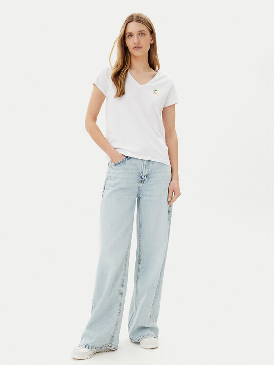 Pieces Pieces Tricou Tilly 17157705 Alb Regular Fit