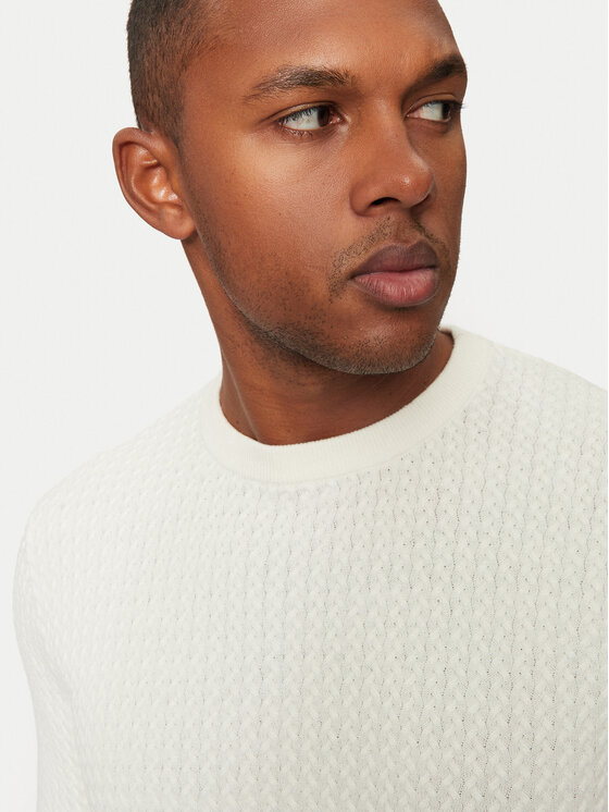 Bugatti Bugatti Pullover 7400 65521B Weiß Regular Fit