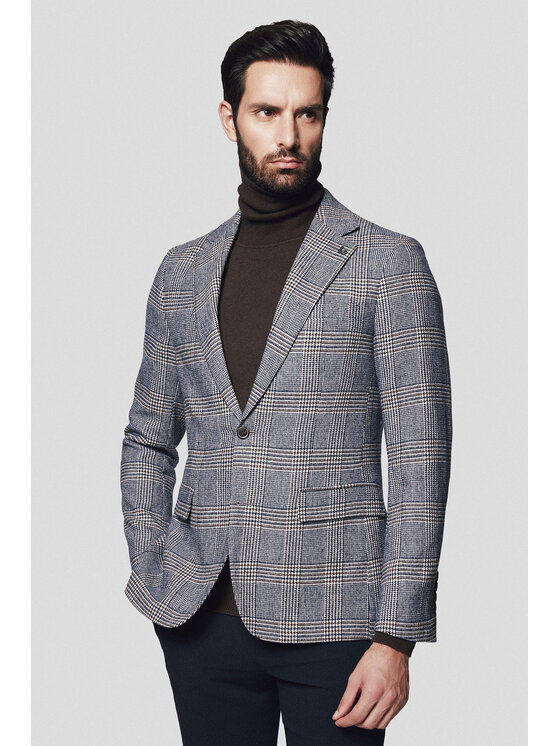 Lancerto Lancerto Marynarka Faenza MA131224000018 Szary Regular Fit