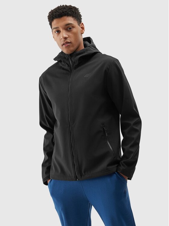 4F 4F Kurtka softshell 4FWSS24 TSOFM234 20S GŁĘBOKA CZERŃ XXL Czarny Regular Fit