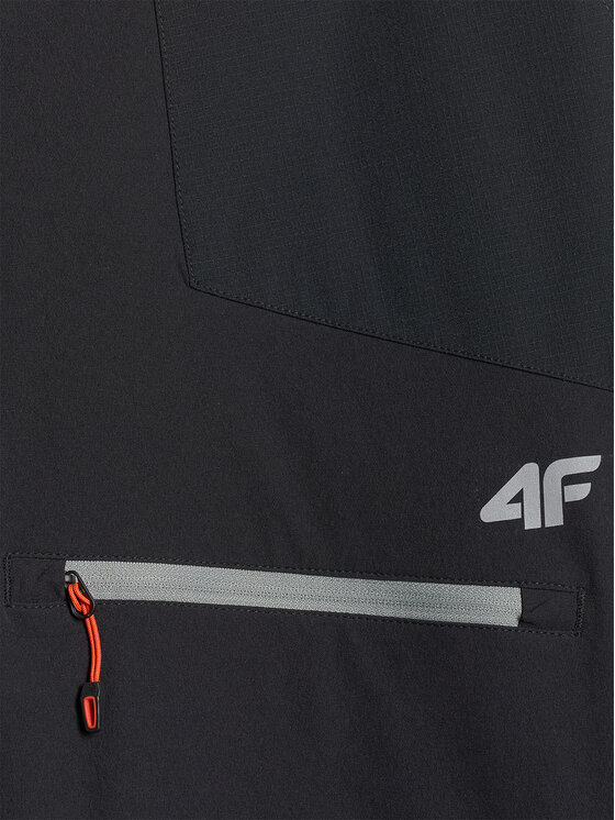 4F 4F Spodnie outdoor TREKKING Czarny Regular Fit
