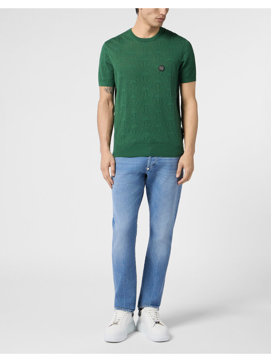 PHILIPP PLEIN PHILIPP PLEIN Tričko 30681 Zelená Regular Fit