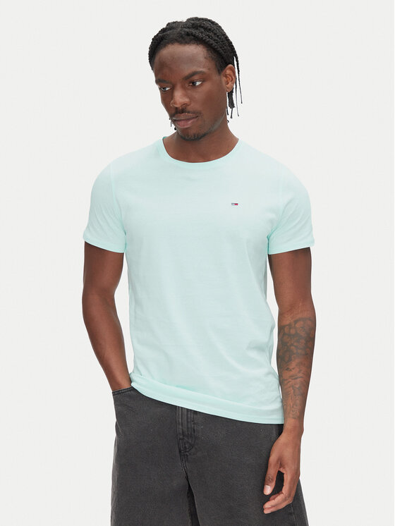 Tommy Jeans Tommy Jeans Tricou DM0DM04411 Verde Slim Fit