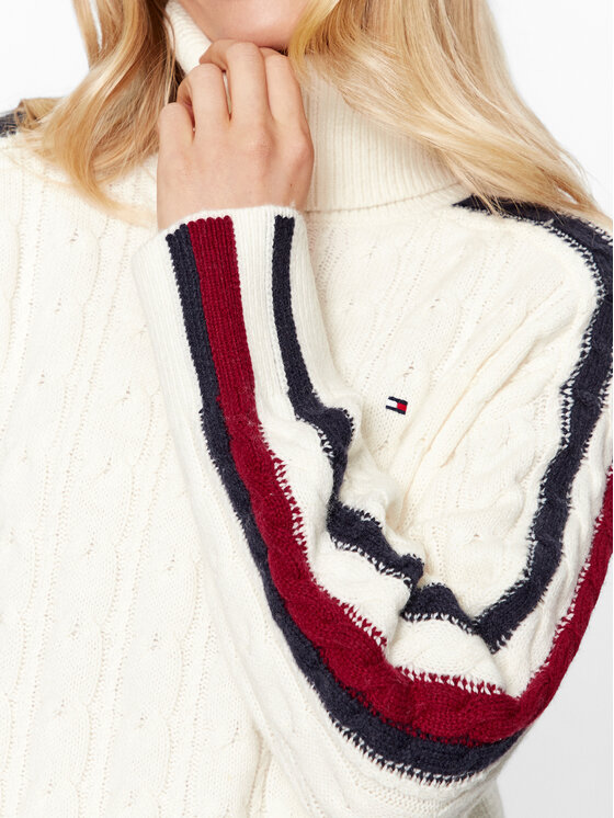 Tommy Hilfiger Tommy Hilfiger Dolčevita WW0WW40831 Écru Regular Fit