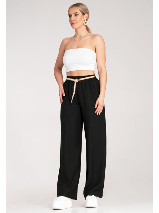FIGL FIGL Bavlnené nohavice M1149 Čierna Comfort Fit