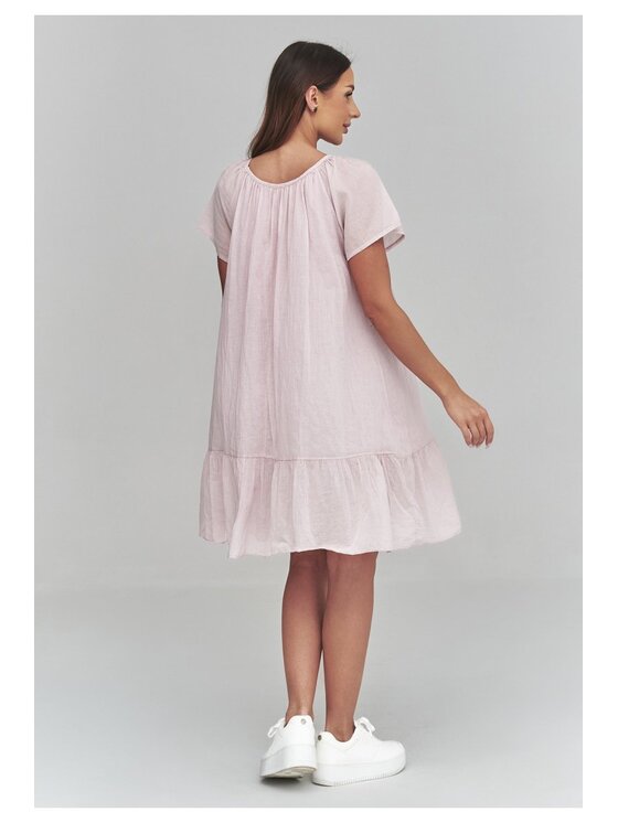 Makadamia Makadamia Sukienka codzienna C63 Różowy Loose Fit